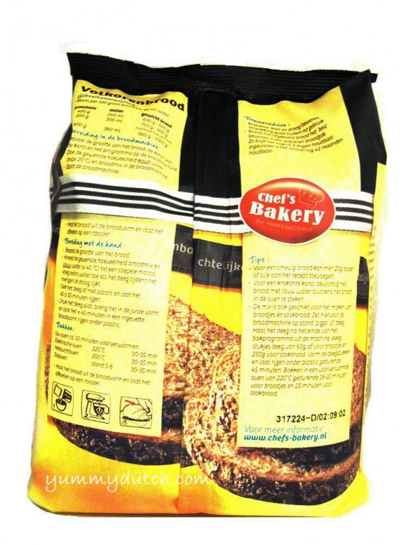 WholeWheat Bread Mix 2Kg Chefs Bakery Yummy Dutch