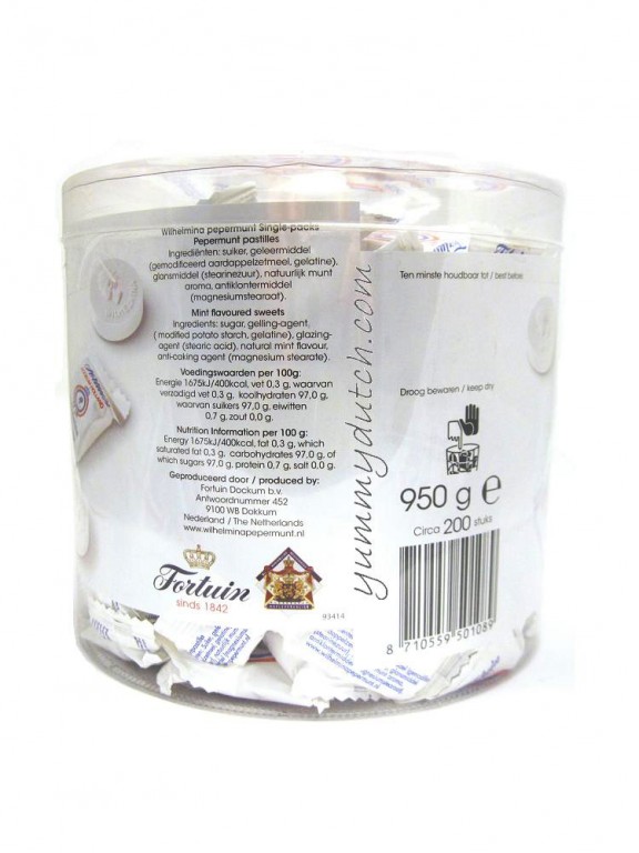Wilhelmina Mints Box Single Packs Fortuin Yummy Dutch