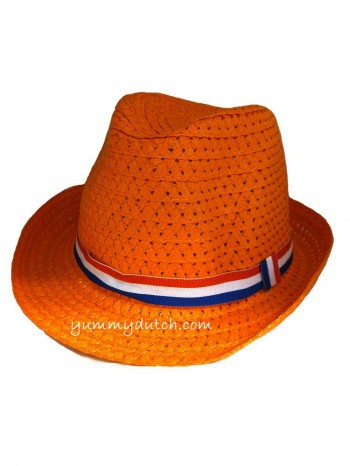 YD Orange Woven Trilby Hat