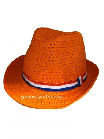 YD Orange Woven Trilby Hat
