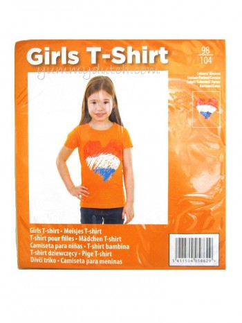 YD Orange Girls T-Shirt NL Heart