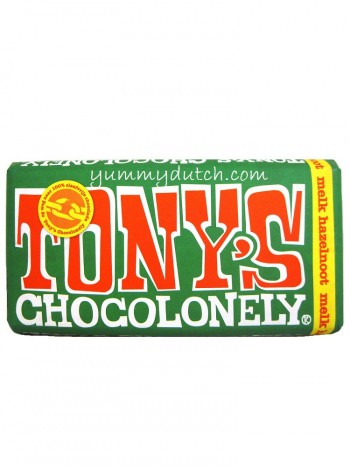 Tonys Chocolonely Fair Trade Milk Chocolate Hazelnuts
