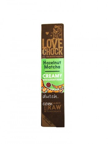 Lovechock Organic Raw Chocolate Bar Hazelnut  Matcha Creamy