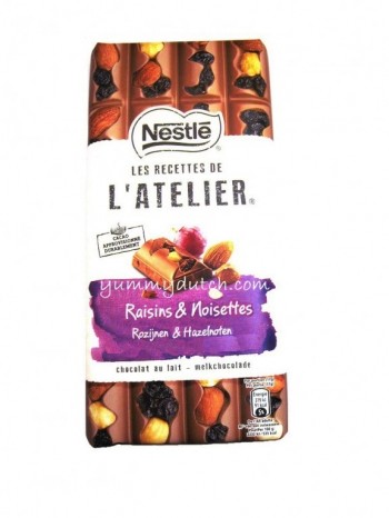 Nestle LAtelier Milk Chocolate Raisins & Hazelnuts
